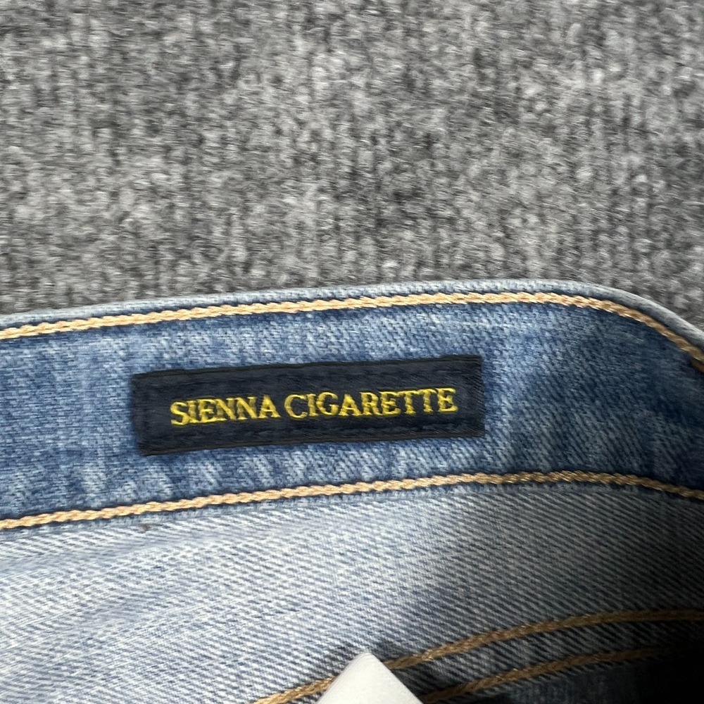 Lucky Brand Sienna Cigarette Straight Jeans Women 4/27 Blue Patchwork Distressed - Picture 8 of 15